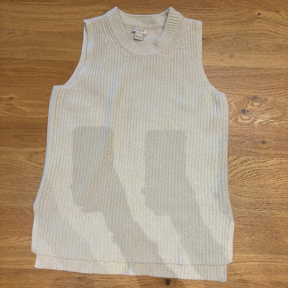 J.Crew Rib Knit Sleeveless Crew Neck Sweater Cotton & Merino Wool Blend - Picture 11 of 13